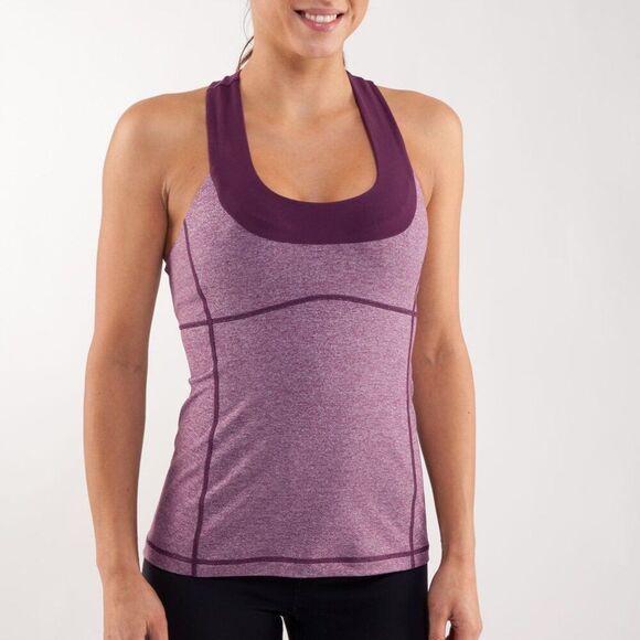 Lululemon Scoop Neck Tank in Heathered Plum Purple Size 8 - Picture 1 of 8